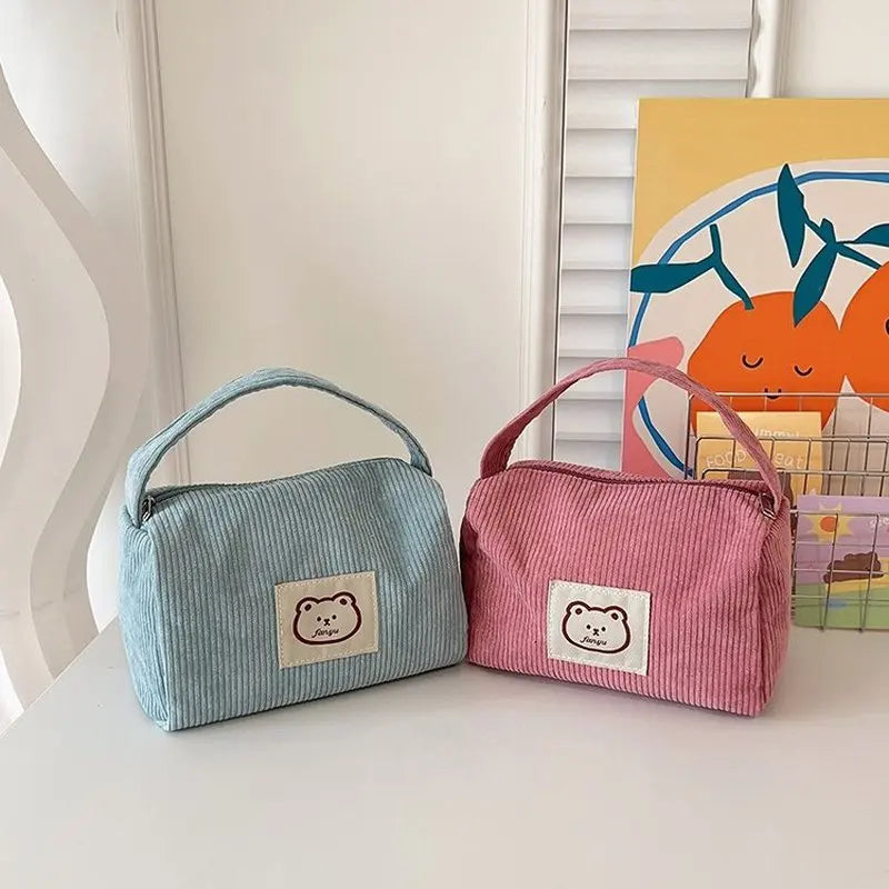 Large Capacity Makeup Bag for Women - Soft Plush Cosmetic Organizer