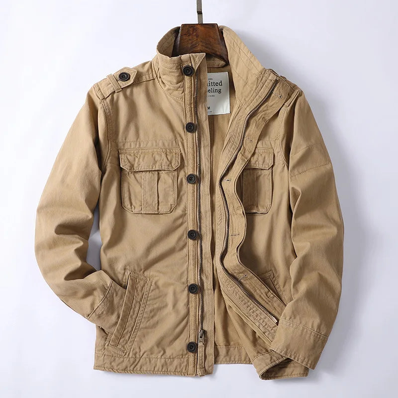 Denim Retro Cargo Jacket for Men