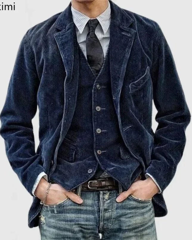 Corduroy Shoulder-Pad Jacket Men