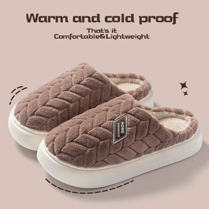 Cotton Plush Women’s Indoor Slippers – Anti-Slip Soft-Bottom Warm Winter Home Footwear
