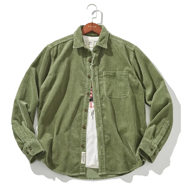 Thick Corduroy Shirt Jacket Men – Slim Fit Autumn Winter Outerwear