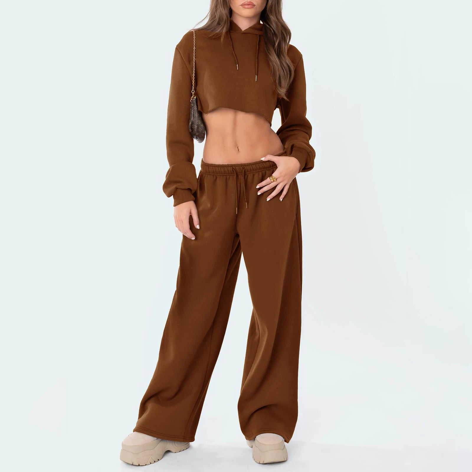 High-Waist Drawstring Wide-Leg Joggers – Casual Streetwear Comfort