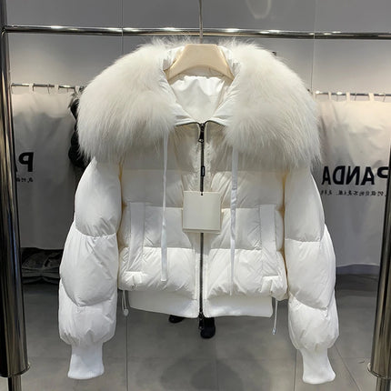 Short White Duck Down Parka Women