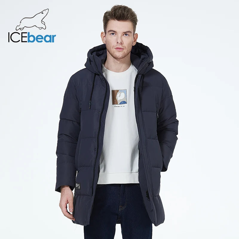Men’s Mid-Length Cotton Puffer Parka – Insulated Winter Coat IceBear