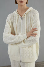 100% Wool Hooded Knit Set-HighTouch