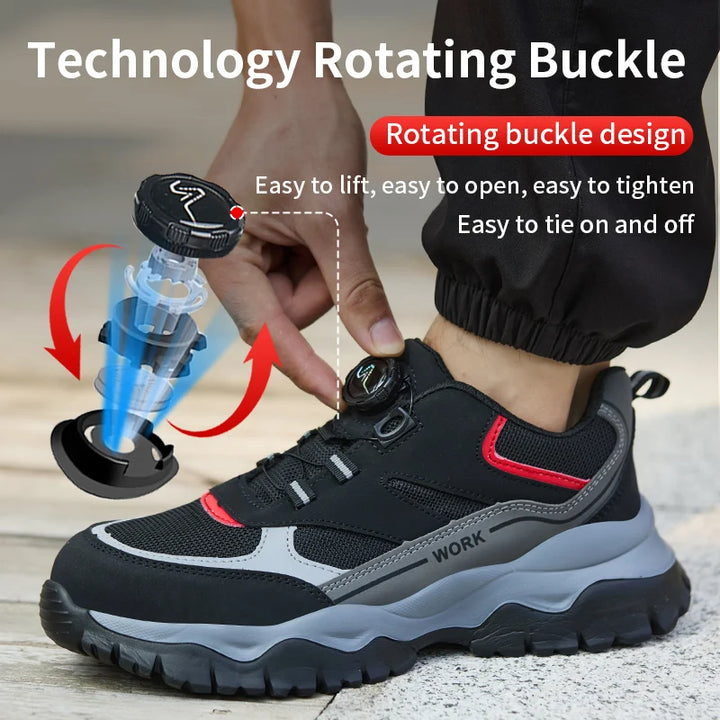 Men’s Steel Toe Breathable Work Sneakers-HighTouch