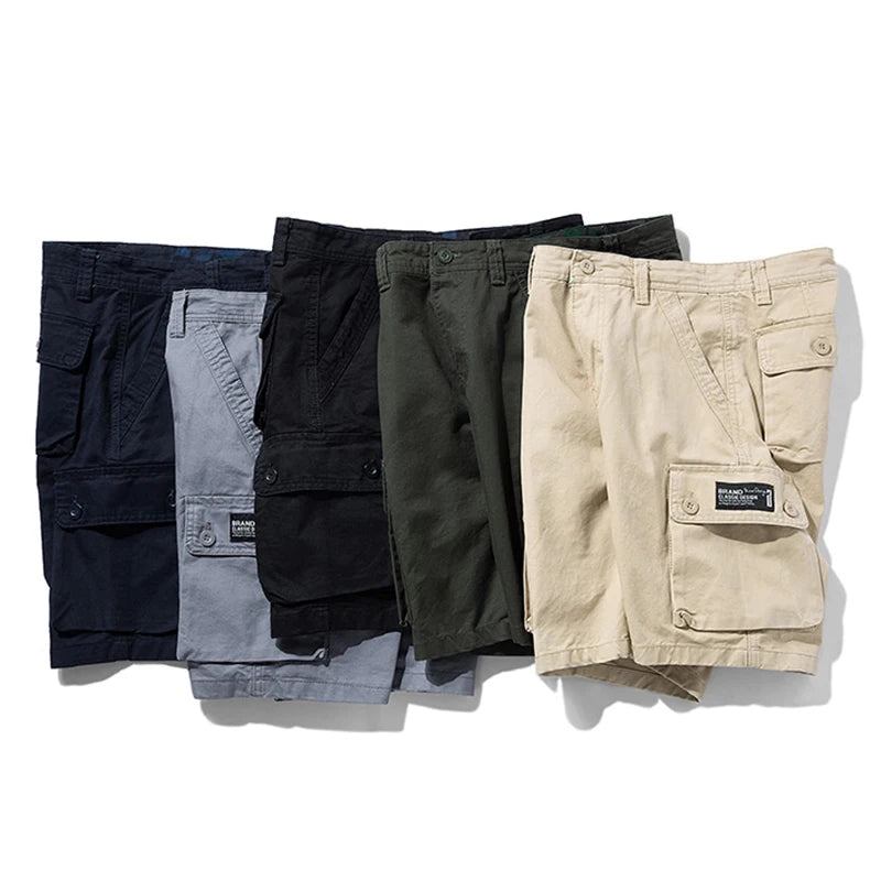 Pantaloncini da uomo in cotone con tasche cargo – Bermuda leggeri con tasche funzionali