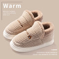 Plush Cotton Slippers for Women – Insulated, Anti-Slip Indoor Home Shoes
