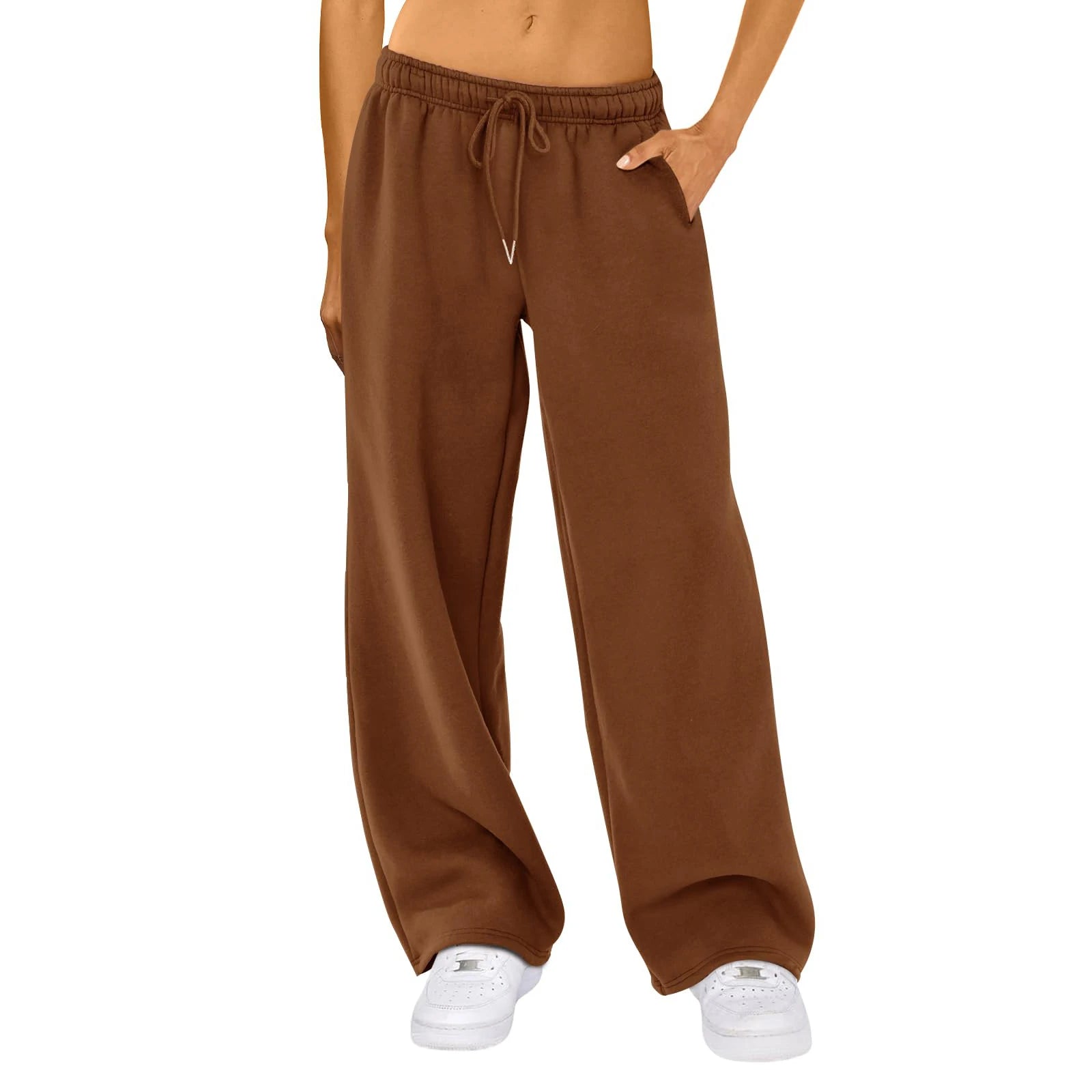 High-Waist Drawstring Wide-Leg Joggers – Casual Streetwear Comfort