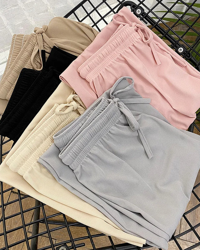 Summer Ice‑Silk Ankle‑Length Wide‑Leg Pants – Lightweight & Relaxed Fit
