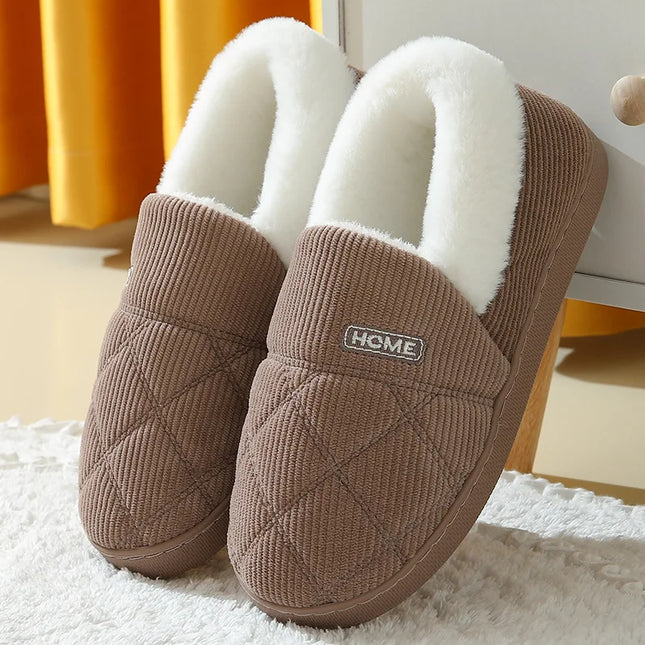 Unisex Plush Fur Slide Slippers – Warm Ankle Soft-Sole Indoor Fashion