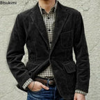Corduroy Shoulder-Pad Jacket Men-HighTouch