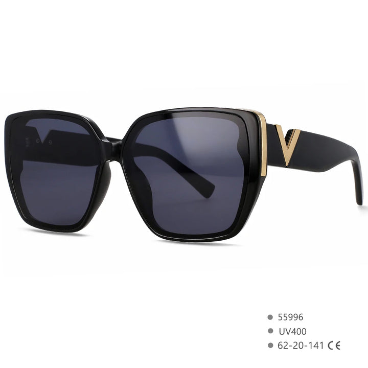 Women’s V-Logo Mirror Retro Sunglasses-HighTouch