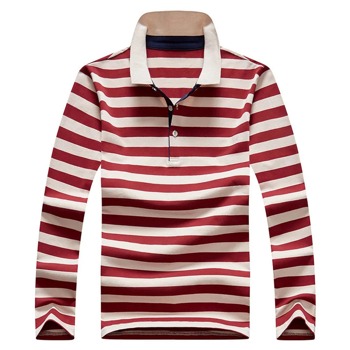 Spring Men Polo Shirt Cotton Long Sleeve Stripe Polo Shirt Men Autumn Embroidery Casual Fashion Polo Shirt Business T-shirts Men-HighTouch