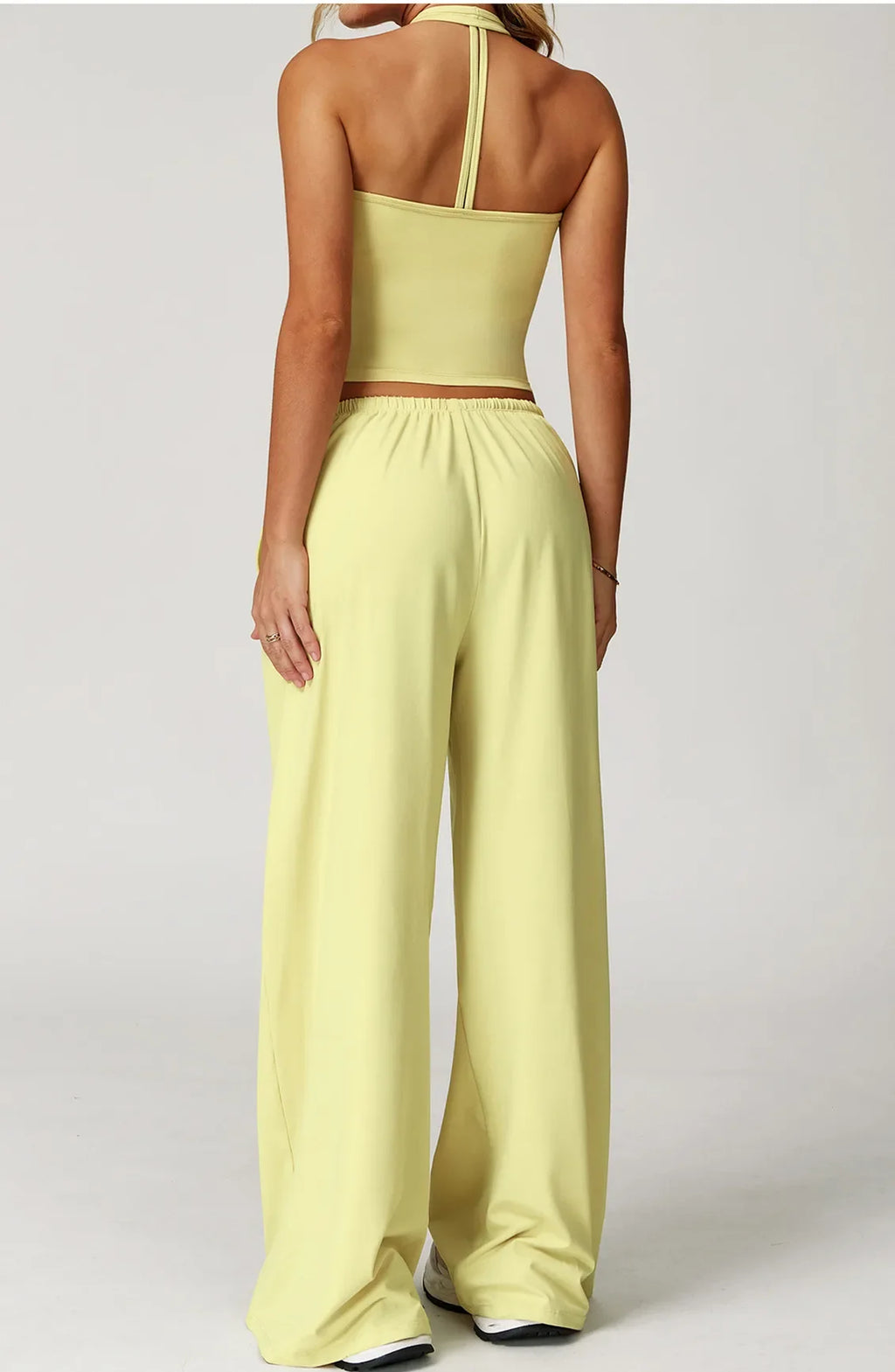Women’s Hollow-Back Tank & High-Waist Drawstring Pants-HighTouch