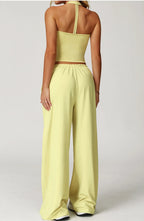 Women’s Hollow-Back Tank & High-Waist Drawstring Pants-HighTouch