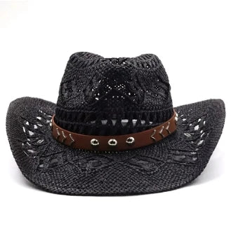 Bohemian Straw Cowboy Sun Hat – Wooden Beads