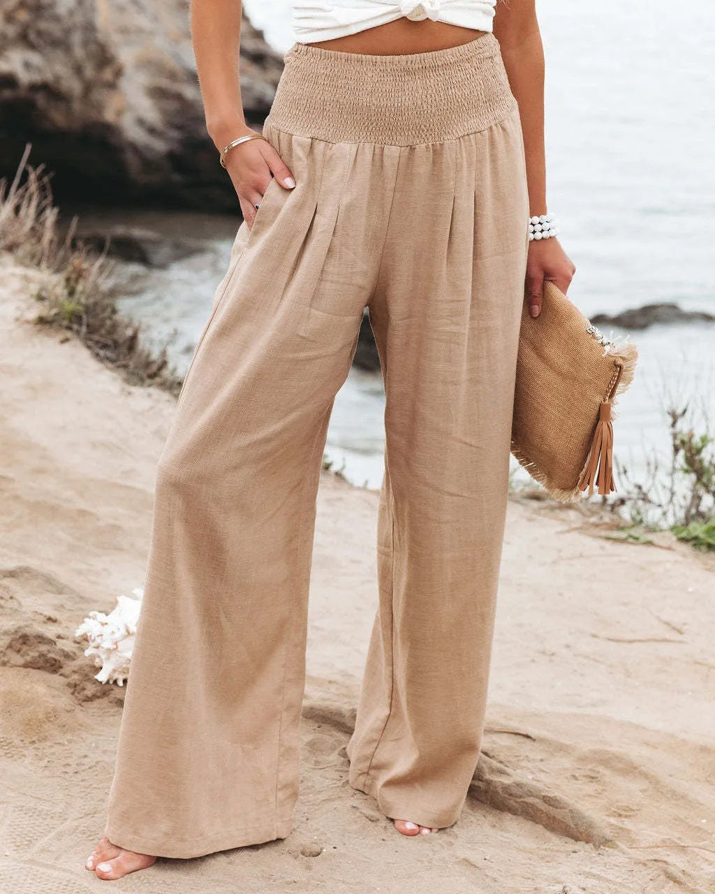 Comfort & Style – Cotton Pull-On Casual Pants for Women-HighTouch