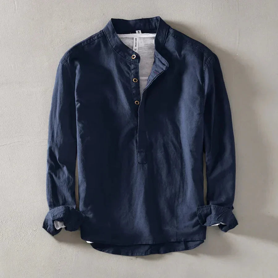 Shoreline Linen Henley Premium Casual Shirt