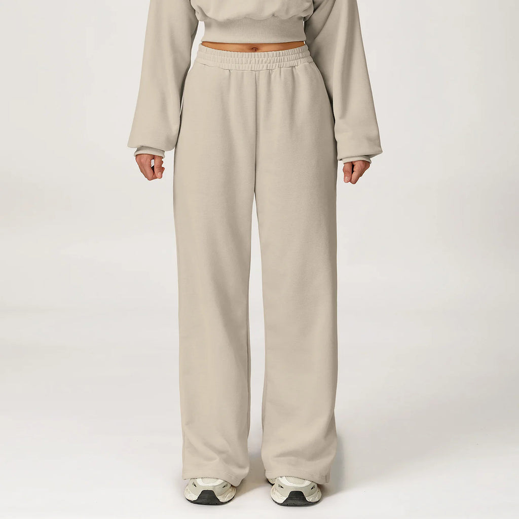High-Waisted Wide-Leg Yoga & Gym Flared Trousers for Women-HighTouch