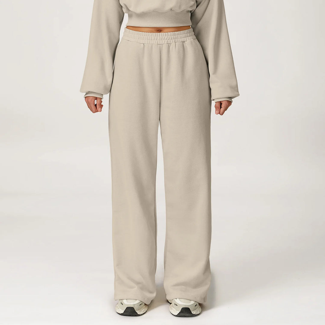 High-Waisted Wide-Leg Yoga & Gym Flared Trousers for Women-HighTouch