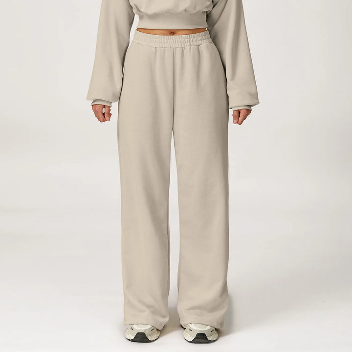 High-Waisted Wide-Leg Yoga & Gym Flared Trousers for Women-HighTouch