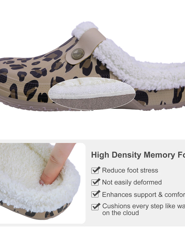 Fuzzy EVA Clogs Unisex – Waterproof Warm Plush Winter House & Garden Slippers