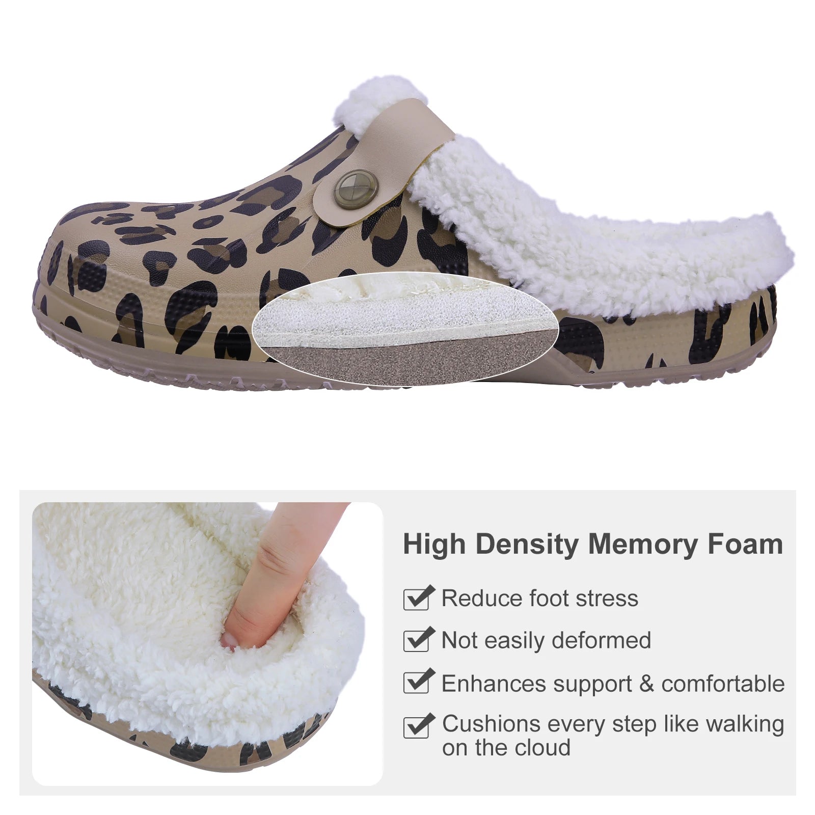 Fuzzy EVA Clogs Unisex – Waterproof Warm Plush Winter House & Garden Slippers