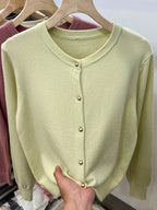 Cozy Chic Long‑Sleeve Open‑Front Knit Cardigan – For Spring & Autumn-HighTouch