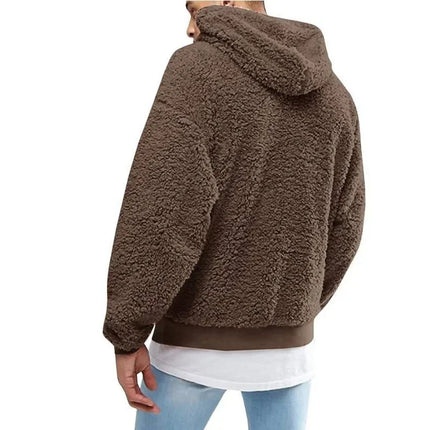 Solid Plush Y2K Streetwear Hoodie Men