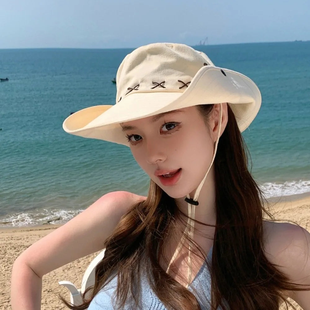 Breathable Western Cowboy Hat – Wide Brim, Adjustable, Summer Sun Protection