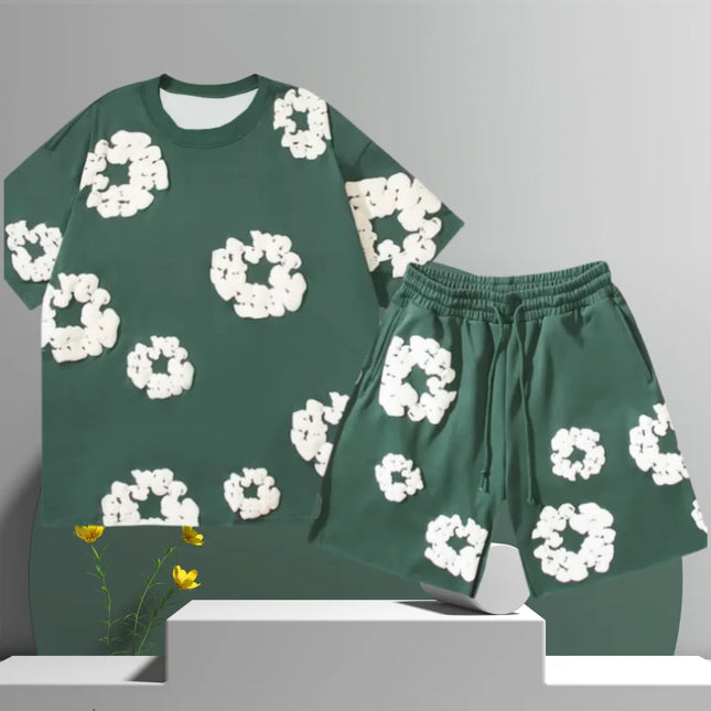 Denim Tears Cotton Flower 3D Printed Shorts Set