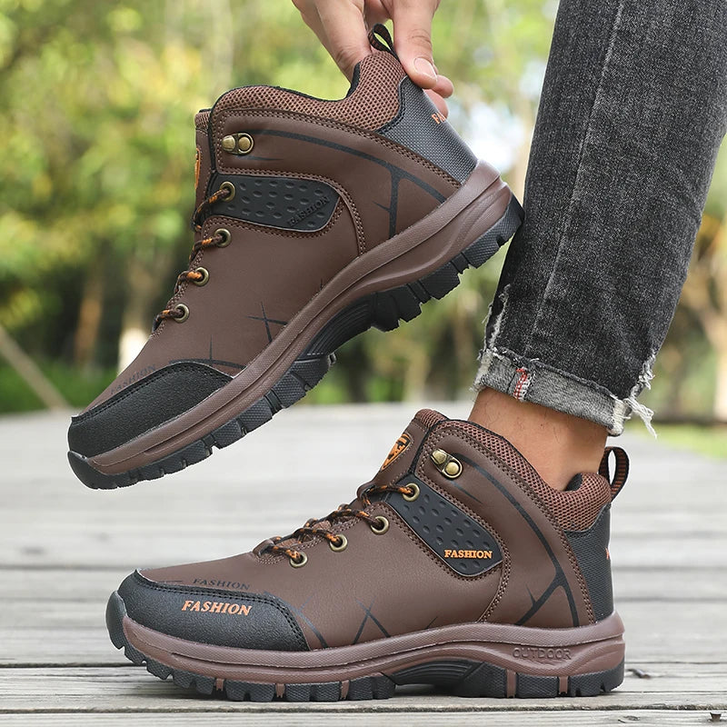 Men's Waterproof Orthopedic Hiking Boots - Arch Support Trail Shoes