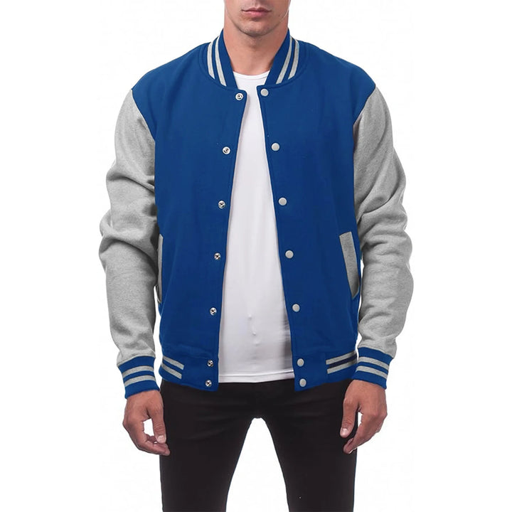 Men’s Loose-Fit Baseball Jersey Bomber Jacket-HighTouch
