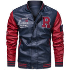 Premium Men’s Color‑Block PU Motorcycle / Pilot Jacket-HighTouch
