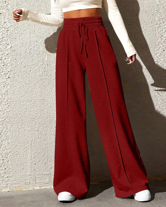 High‑Waisted Drawstring Wide‑Leg Sweatpants – Casual, Comfy & Chic