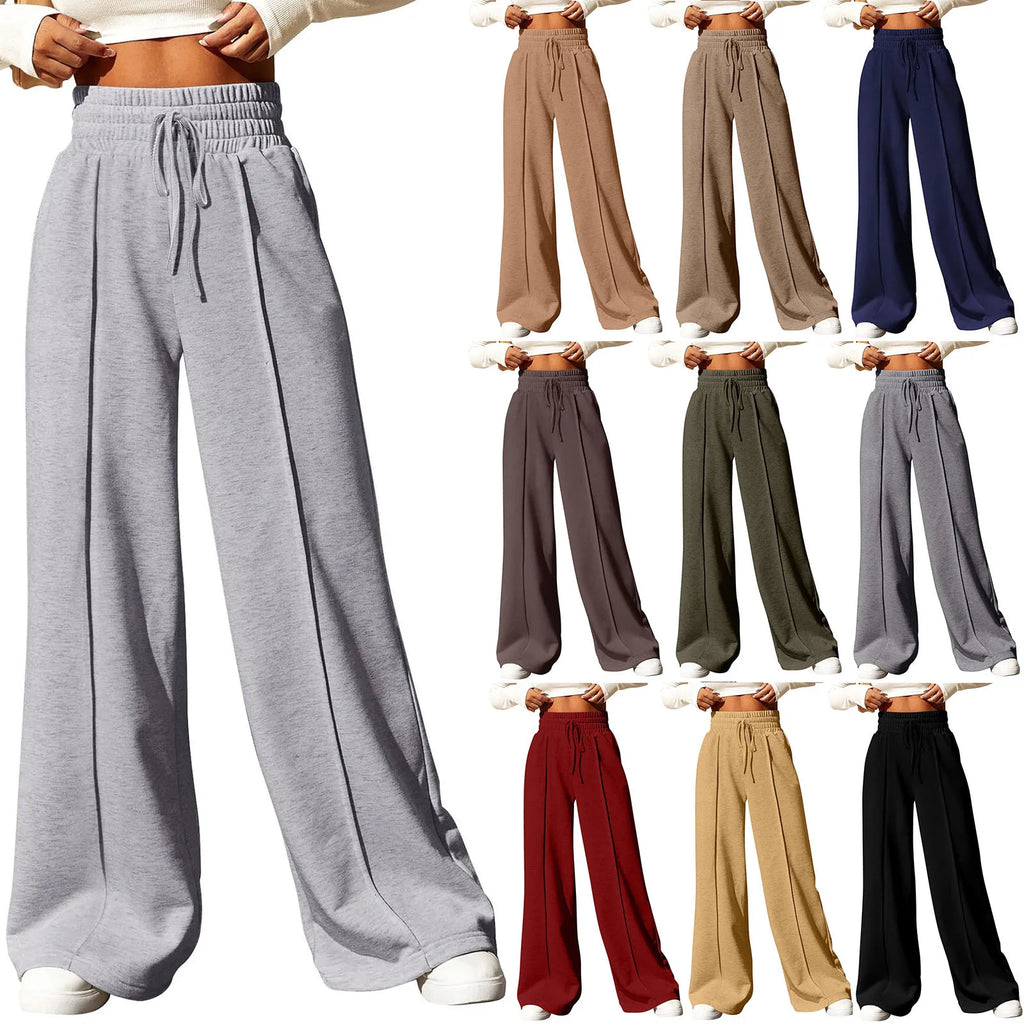 High‑Waisted Drawstring Wide‑Leg Sweatpants – Casual, Comfy & Chic