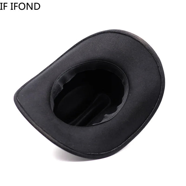 Classic Vintage Western Cowboy Hat – Leather Wide Brim Adjustable