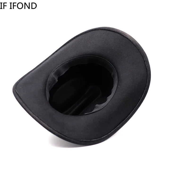 Classic Vintage Western Cowboy Hat – Leather Wide Brim Adjustable-HighTouch