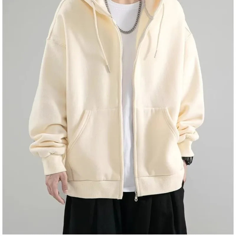 Men’s Zip-Up Hoodies Cardigan – Loose Fit-HighTouch