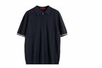 Summer Ribbed Knit Polo Shirt for Men-HighTouch
