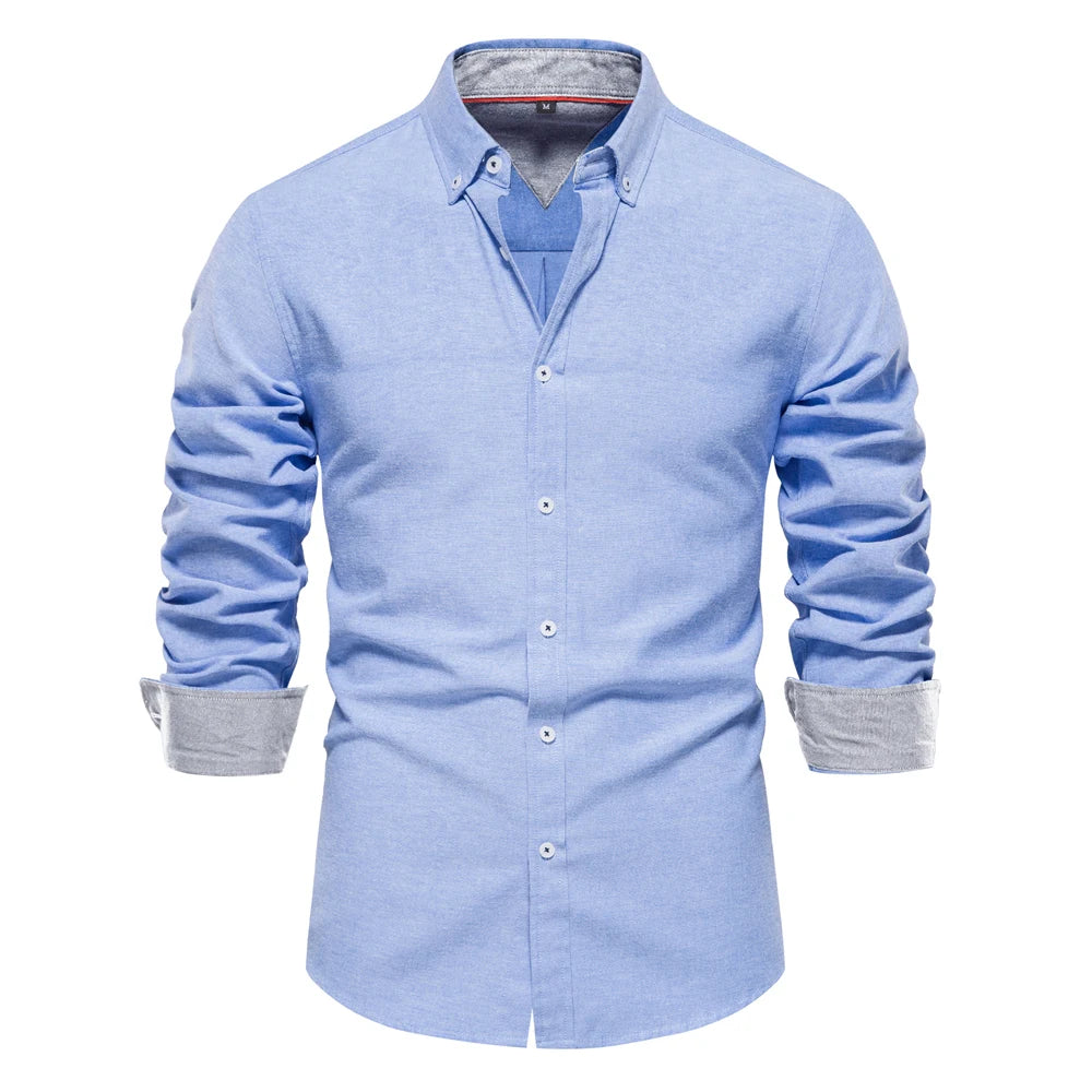 AIOPESON Men’s Cotton Oxford Shirt