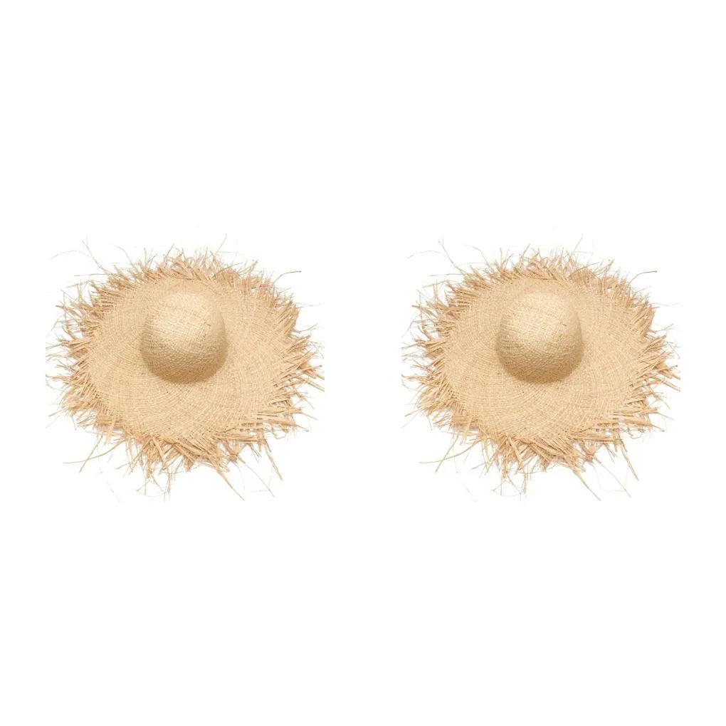 Women’s Wide‑Brim Floppy Straw Beach Hat-HighTouch