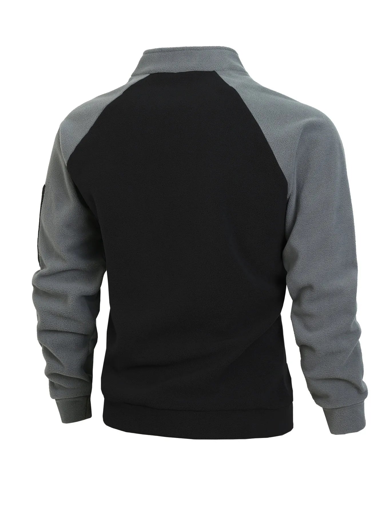 Stand-Up Collar Fitted Long-Sleeve Pullover Hoodie for Men