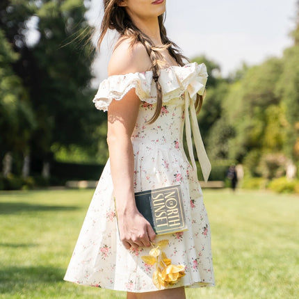 One‑Shoulder Bow‑Tie Lace Party Dress