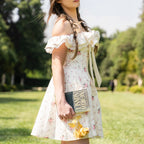 One‑Shoulder Bow‑Tie Lace Party Dress-HighTouch