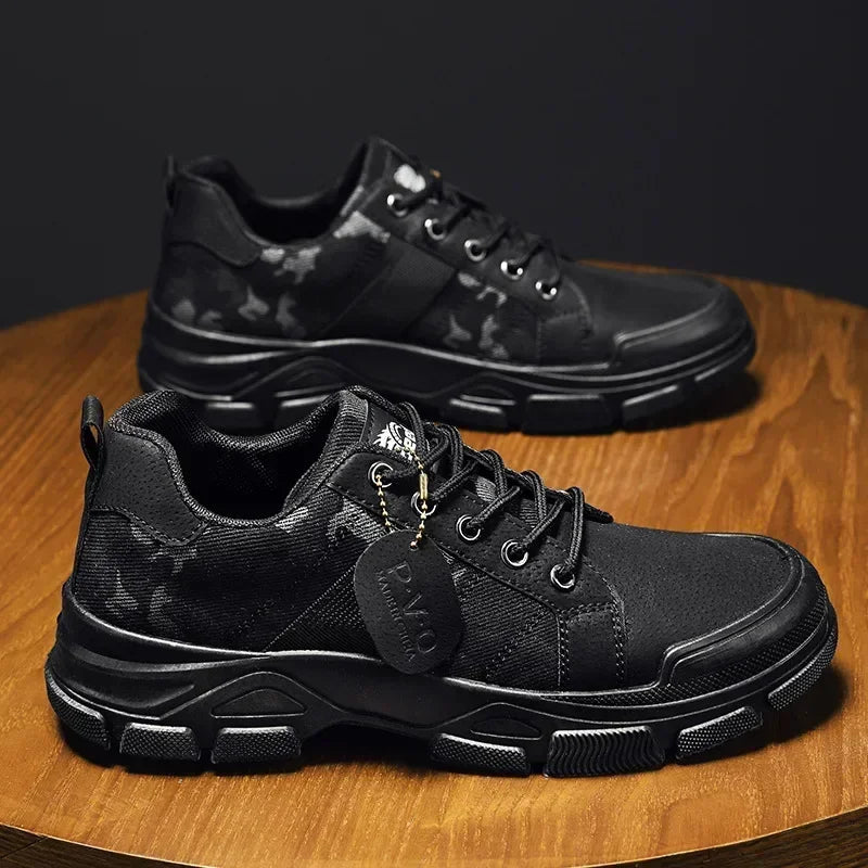 Stivali alti da uomo con suola piatta mimetici