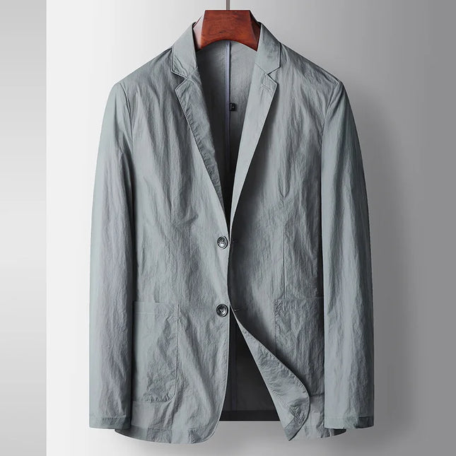 Men’s Single‑Breasted Turn‑Down Collar Blazer – Business Casual Tailored Coat