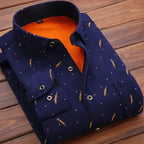 Men’s Winter Plaid Flannel Shirt – Fur Lined, Fleece‑Lined, Warm Casual Dress Shirt-HighTouch