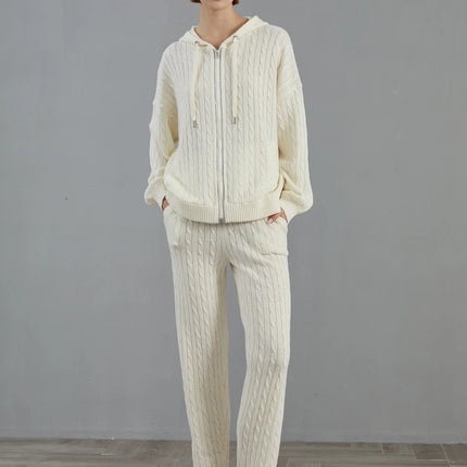 100% Wool Hooded Knit Set